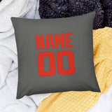 Custom Dark Grey Orange Red Pillowcase
