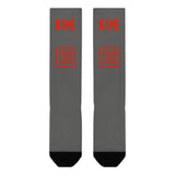 Custom Dark Grey Orange Red Knee-High Sock