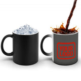 Custom Dark Grey Orange Red Magic Mug