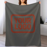 Custom Dark Grey Coral Red Blanket