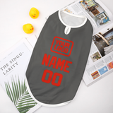 Custom Dark Grey Orange Red Pet Vest
