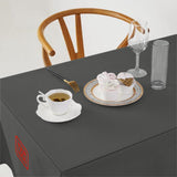 Custom Dark Grey Coral Red Square Table Cloth