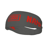 Custom Dark Grey Orange Red Sports headband