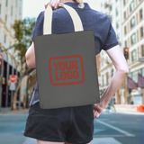 Custom Dark Grey Orange Red Canvas Tote Bag