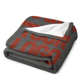 Custom Dark Grey Coral Red Blanket