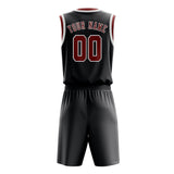Custom Dark Grey Coral Red Basketball Set