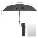 Custom Dark Grey Black Automatic Umbrella