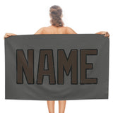Custom Dark Grey Brown Beach Towel