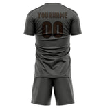 Custom Dark Grey Brown Soccer Jersey