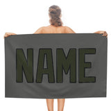 Custom Dark Grey Olive Beach Towel