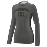 Custom Dark Grey Olive Women's Long-Sleeve Shirt