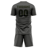 Custom Dark Grey Olive Soccer Jersey