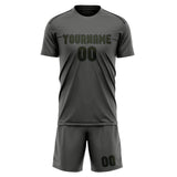 Custom Dark Grey Olive Soccer Jersey