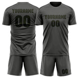 Custom Dark Grey Olive Soccer Jersey