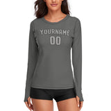 Custom Dark Grey Gray Women's Long-Sleeve Shirt