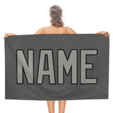 Custom Dark Grey Gray Beach Towel