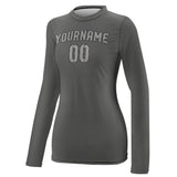 Custom Dark Grey Gray Women's Long-Sleeve Shirt