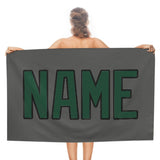 Custom Dark Grey Green Beach Towel
