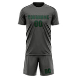Custom Dark Grey Green Soccer Jersey