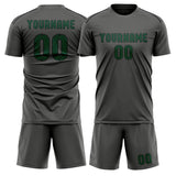 Custom Dark Grey Green Soccer Jersey