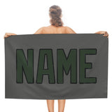 Custom Dark Grey Dark Green Beach Towel