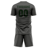 Custom Dark Grey Dark Green Soccer Jersey