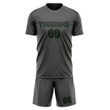 Custom Dark Grey Dark Green Soccer Jersey