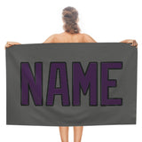 Custom Dark Grey Purple Beach Towel