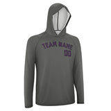 Custom Dark Grey Purple UV-Hoodie
