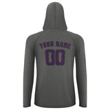 Custom Dark Grey Purple UV-Hoodie