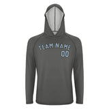 Custom Dark Grey Light Blue UV-Hoodie