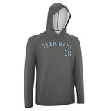 Custom Dark Grey Light Blue UV-Hoodie