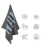 Custom Dark Grey Light Blue Beach Towel