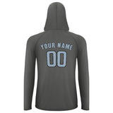Custom Dark Grey Light Blue UV-Hoodie