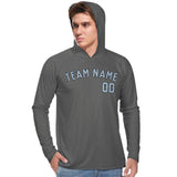 Custom Dark Grey Light Blue UV-Hoodie