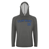 Custom Dark Grey Sky Blue UV-Hoodie