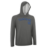 Custom Dark Grey Sky Blue UV-Hoodie