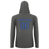 Custom Dark Grey Sky Blue UV-Hoodie