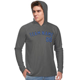Custom Dark Grey Sky Blue UV-Hoodie