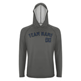 Custom Dark Grey Blue UV-Hoodie