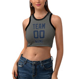 Custom Dark Grey Blue Sleeveless Tank Top