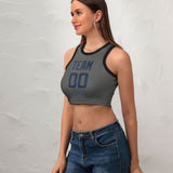 Custom Dark Grey Blue Sleeveless Tank Top