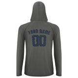 Custom Dark Grey Blue UV-Hoodie