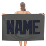 Custom Dark Grey Navy Beach Towel