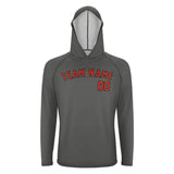 Custom Dark Grey Orange Red UV-Hoodie