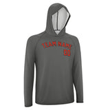Custom Dark Grey Orange Red UV-Hoodie