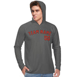 Custom Dark Grey Orange Red UV-Hoodie