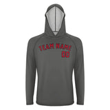 Custom Dark Grey Red UV-Hoodie