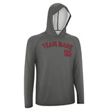 Custom Dark Grey Red UV-Hoodie