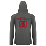 Custom Dark Grey Red UV-Hoodie